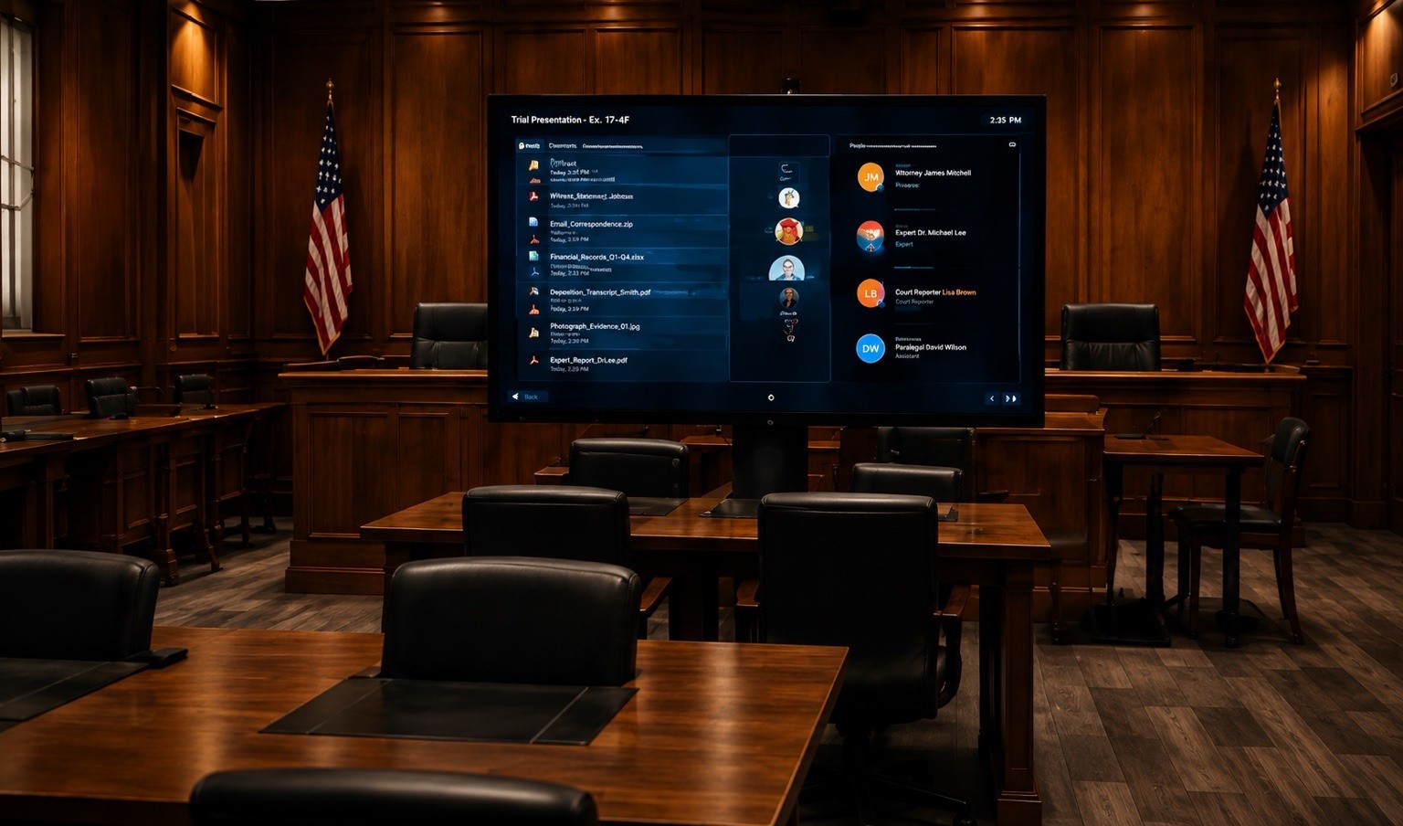 Trial support courtroom presentation